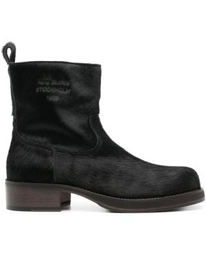 Acne Studios 40Mm Fur Ankle Boots - Black