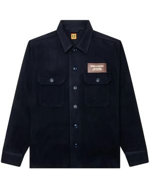 Human Made Embroidered-Logo Overshirt - Blue