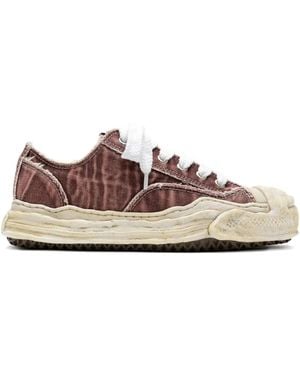 Maison Mihara Yasuhiro Hank Blached Washed Low-Top Trainers - Brown