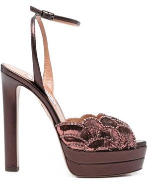 Aquazzura Ce Soir Embellished Platform Sandals - Pink
