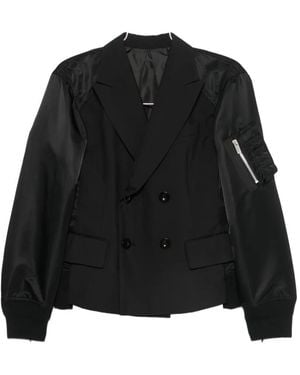 Sacai Double-Breasted Jacket - Black