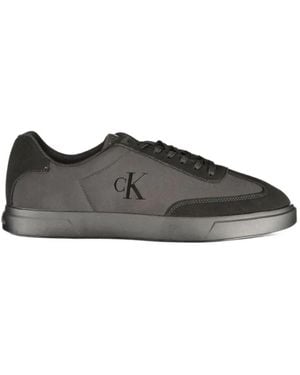 Calvin Klein Logo-Print Paneled Sneakers - Gray