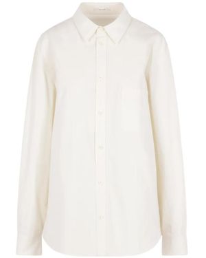 The Row Camisa Perlo Con Bolsillo En El Pecho De Manga Larga - Blanco
