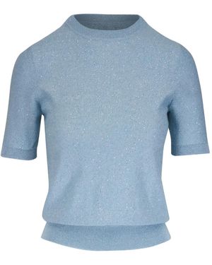 Kinross Cashmere ファインニット トップ - ブルー