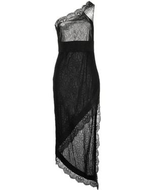 Tom Ford Lace-Detail One-Shoulder Dress - Black
