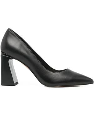 SERGIO MORETTI FIRENZE Pointed-Toe Block-Heel Court Shoes - Black