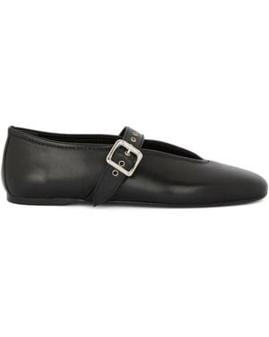 Guglielmo Rotta Shakila Buckle-strap Ballet Flats - ブラック