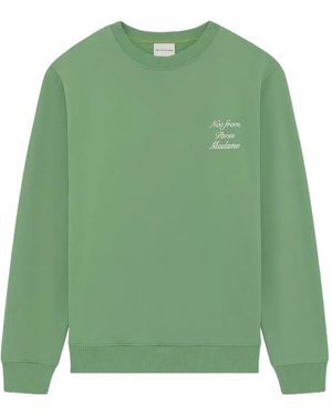 Drole de Monsieur Slogan-Embroidered Sweatshirt - Green