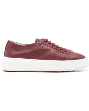 Santoni Lace-Up Platform Trainers - Purple