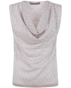D.exterior Zigzag-Pattern Top - Grey