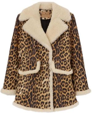 Ermanno Scervino Double-Breasted Coat - Brown