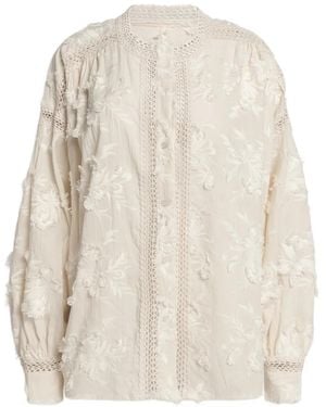 WEILI ZHENG Floral-Embroidered Blouse - White