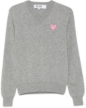 COMME DES GARÇONS PLAY Jersey Con Cuello En V - Gris