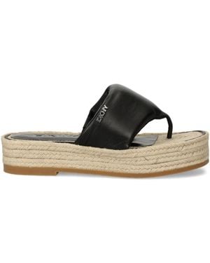 DKNY Leather Slides - Black