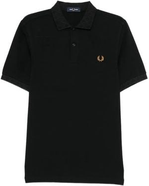 Fred Perry Jacquard Trim Polo - Black