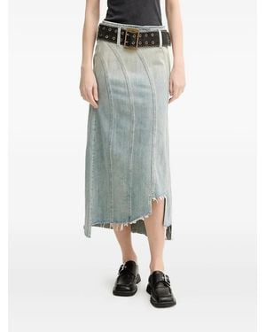 Miss Sixty Frayed Denim Skirt - Green