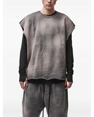 Thom Krom Stone-Washed Raw-Edge Vest - Gray
