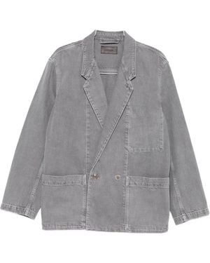Lemaire Blazer Doppiopetto Con Applicazione - Grigio