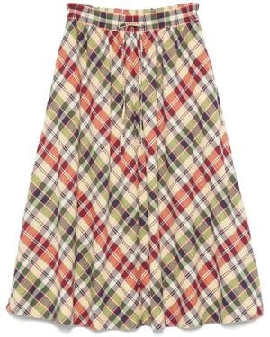 Polo Ralph Lauren Plaid Cotton Skirt - Red