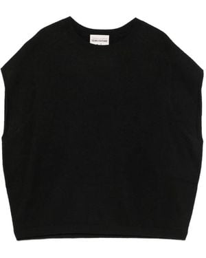 Semicouture Crew-Neck Knitted Vest - Black