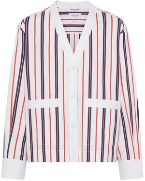 Thom Browne Chemise En Popeline Repp À Rayures - Red