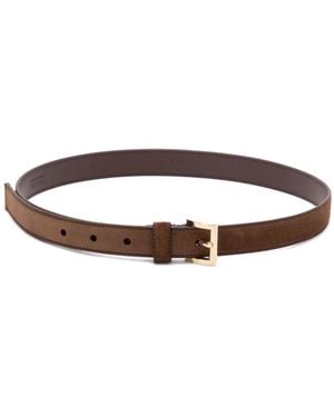 Prada Ceinture En Cuir À Boucle Logo - Marron