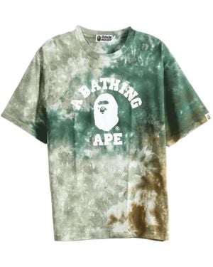 A Bathing Ape Tie-Dye Logo-Print T-Shirt - Green