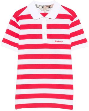Barbour Striped Polo Top - Red