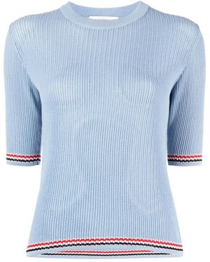 Thom Browne Top Con Decorazione Rwb - Blu