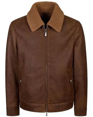 Eleventy Shearling Jacket - Brown