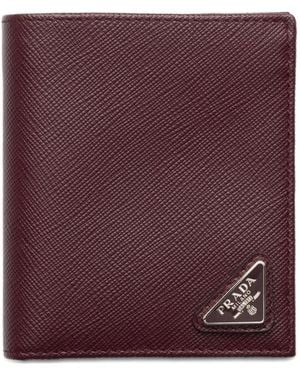 Prada Saffiano Leather Wallet Accessories - Purple