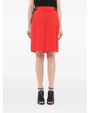 Givenchy Velvet-Trim Button-Detail Shorts - Red