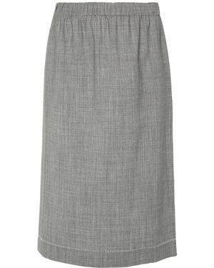 Fabiana Filippi Decorative-Stitching Chambray Skirt - Gray