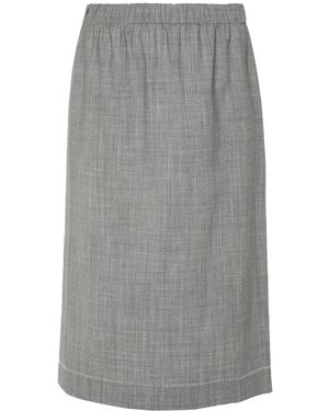 Fabiana Filippi Decorative-Stitching Chambray Skirt - Grey