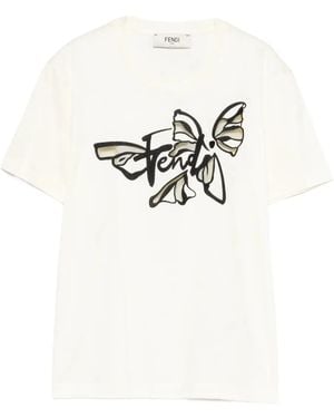 Fendi Graphic Short-Sleeve T-Shirt - White