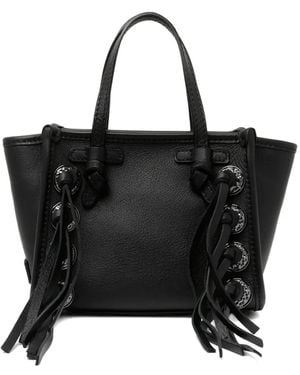 MARCELLA CLUB Tassel-Embellished Leather Tote Bag - Black