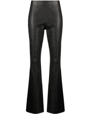 Rag & Bone Mid-Rise Flared Leather Trousers - Black