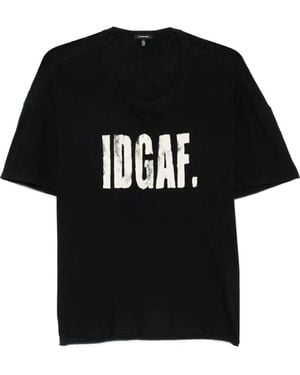 R13 I Don'T Give A F Graphic-Print T-Shirt - Black