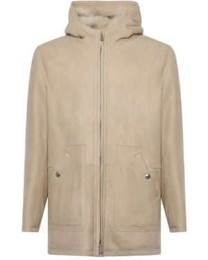 Eleventy Zip-Up Hooded Jacket - Natural