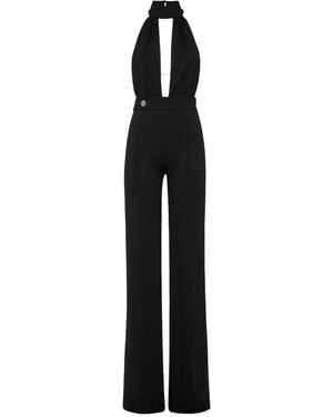 Philipp Plein Fatale Halterneck Jumpsuit - Black