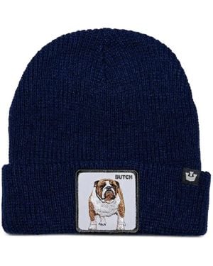 Goorin Bros Patch-Detail Beanie - Blue