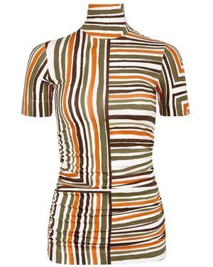 Silvia Tcherassi Leiza Striped Ruched T-Shirt - White