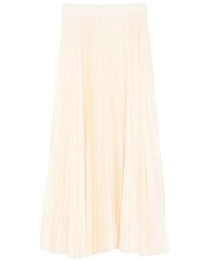 Eleventy Pleated Midi Skirt - White