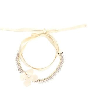 Marni Flower-Embellishment Necklaces - White