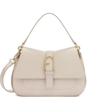 Furla M Flow Buckle Tote Bag - Natural