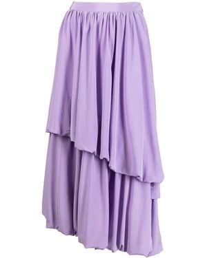 Ulla Johnson Layered Ruched Silk Skirt - Purple