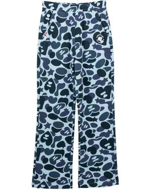 AAPE BY A BATHING AP Camouflage-Print Track Trousers - Blue