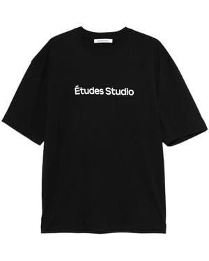 Etudes Studio Logo-Print T-Shirt - Black