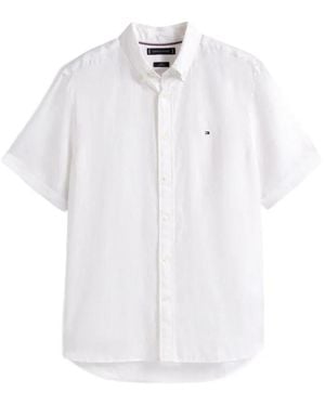 Tommy Hilfiger Short-Sleeve Linen Shirt - White