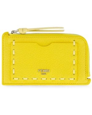Fendi Peekaboo Card Case - Yellow